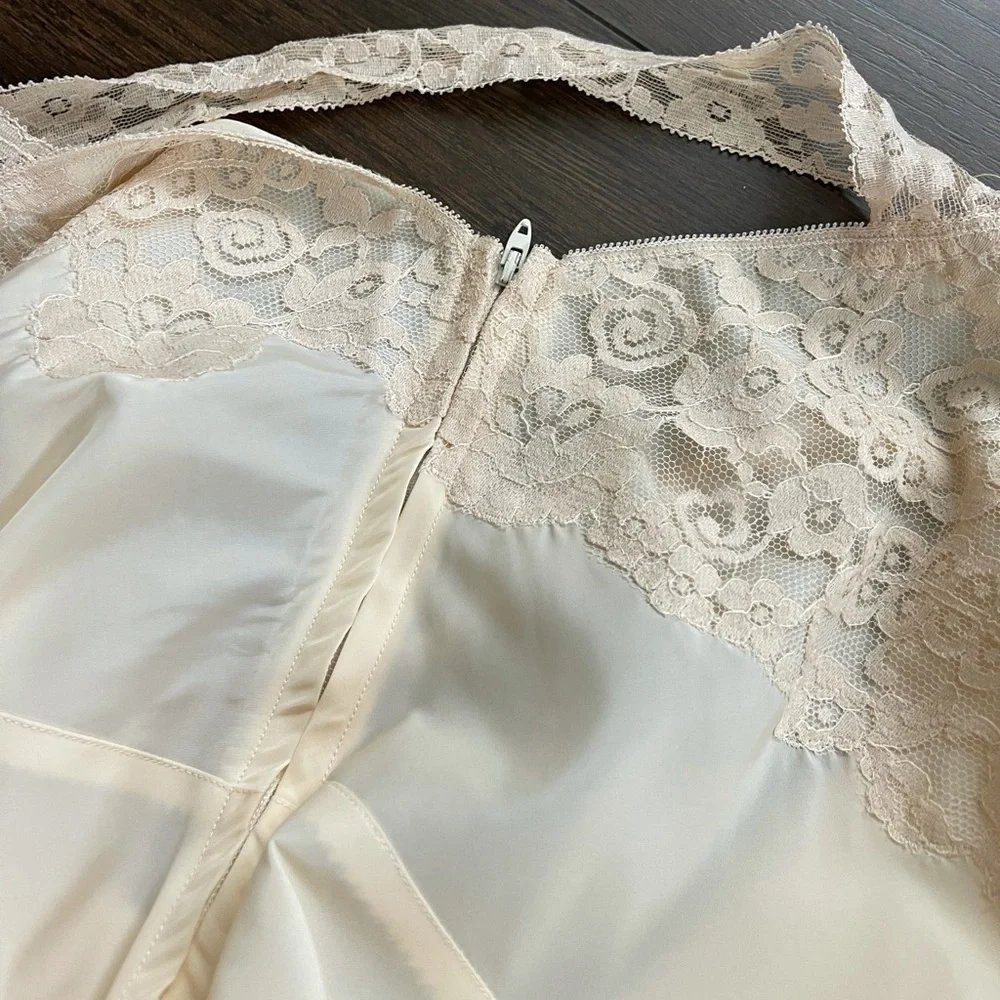 Vintage 1950s lady Lynne lace trim slip dress - Picture 7 of 7